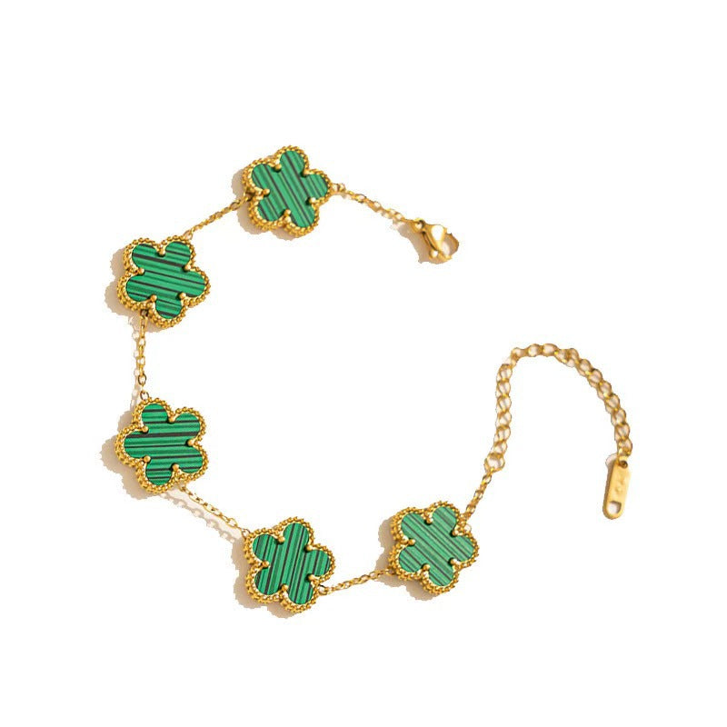Golden Aura Clover Bracelet