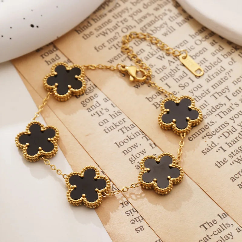 Golden Aura Clover Bracelet