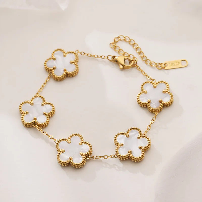 Golden Aura Clover Bracelet